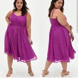 Torrid Chiffon Purple Heart Print Dress (Item #14588090)